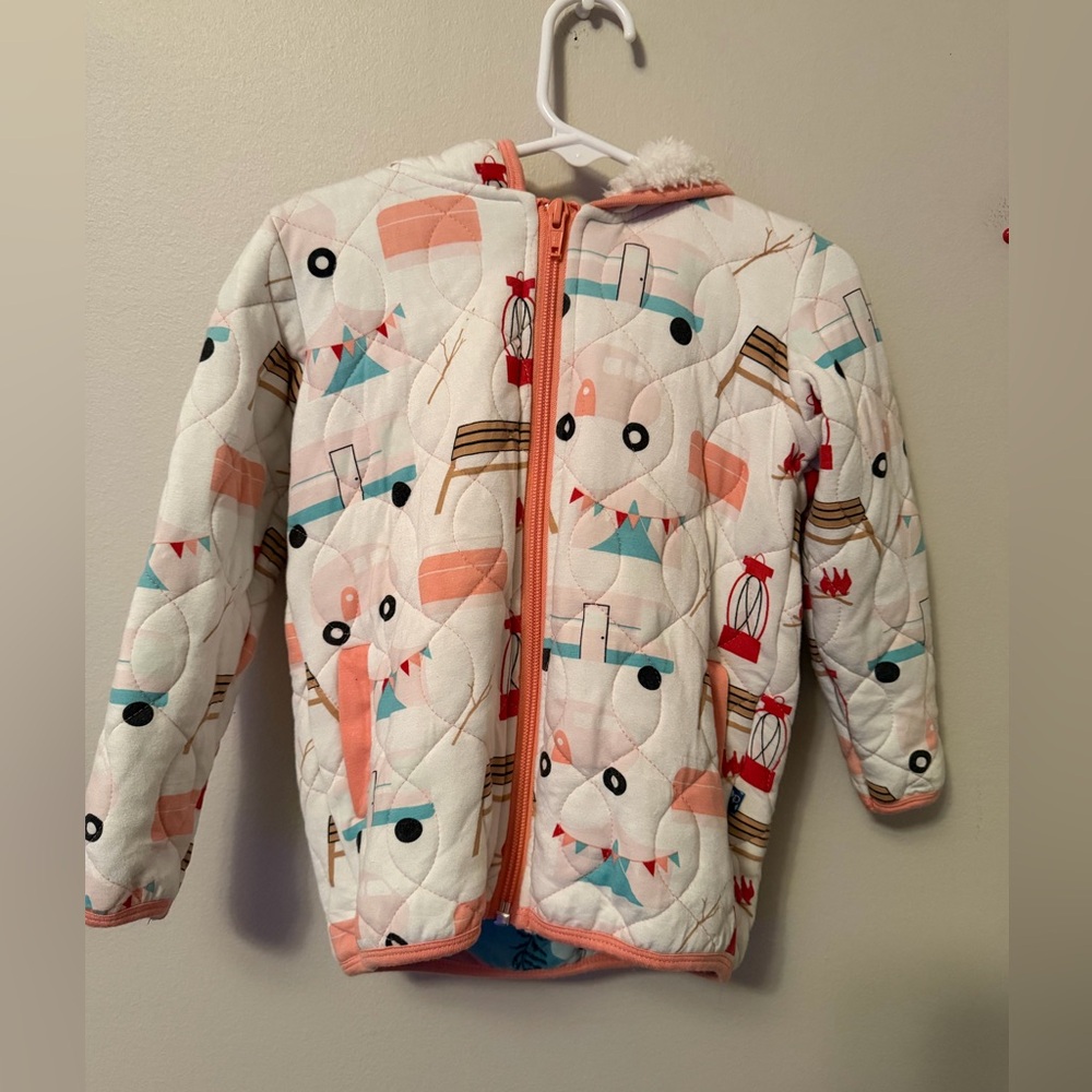 Kickee Happy Camper Quilted Kids Jacket